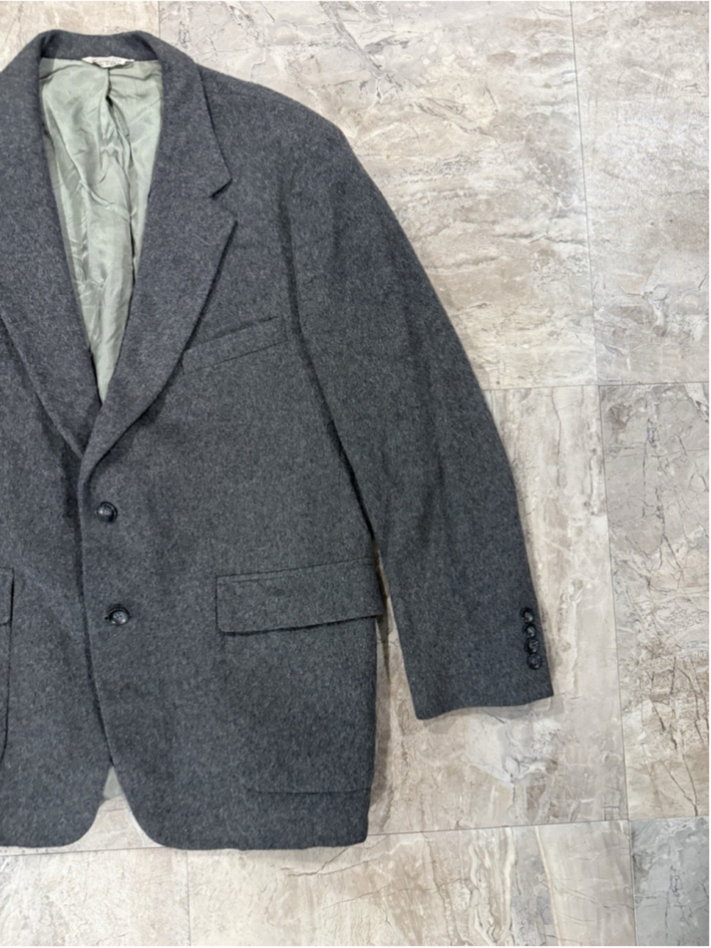 VTG 90s AVANT GARDE Men's Grey Wool Cashmere Blazer USA made Size 46R